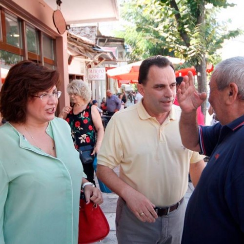 Με τον βουλευτή της ΝΔ του Κιλκίς Γιώργο Γεωργαντά στην αγορά της πόλης, μιλάμε με εμπόρους και πολίτες του νομού